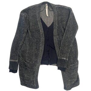 Unused Lululemon Double Wrap Cardigan Marled Black White Knit High-Low Size 6